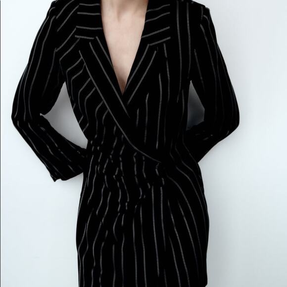 ZARA BLOGGER FAVORITE STRIPED BLAZER DRESS SPECIAL EDITION - Picture 5 of 11